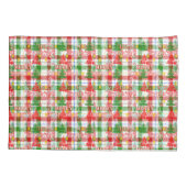 Merry Christmas Decorative Plaid Tartan 枕カバー (裏面)