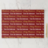 Merry Christmas Deep Red White Gold Script Name ペーパーパッド (インサイチュ)