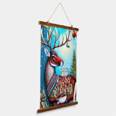 MERRY CHRISTMAS DEER 吊り下げ型タペストリー (傾斜あり)