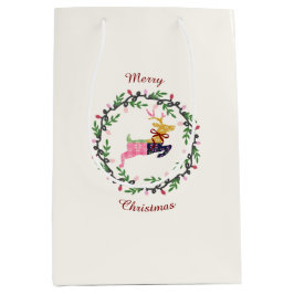 Merry Christmas Deer Medium Gift Bag ミディアムペーパーバッグ