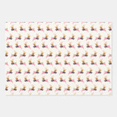 Merry Christmas Deer Multi Wrapping Paper Set of 3 ラッピングペーパーシート (正面2)