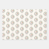 Merry Christmas Deer Multi Wrapping Paper Set of 3 ラッピングペーパーシート (正面)