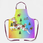 Merry Christmas Deer Rainbow Holiday  エプロン (正面)