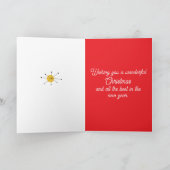 Merry Christmas Deer Snow Sunrise Holiday Tree カード (内部)