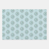 Merry Christmas Deer Teal Wrapping Paper Set of 3 ラッピングペーパーシート (正面)