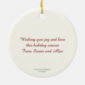 Merry Christmas Deer with Wreath Customize セラミックオーナメント (裏面)