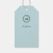 Merry Christmas Deer with Wreath Teal Customize ギフトタグ (裏面)