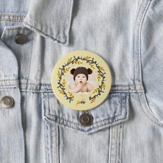 Merry Christmas Deer with Wreath Yellow Keepsake 缶バッジ (インサイチュ)