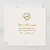 Merry Christmas Deer Yellow Cream Flat Card        (裏面)