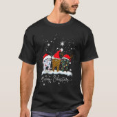 Merry Christmas Dentist Teeth Santa Hat Plaid Dent Tシャツ (正面)