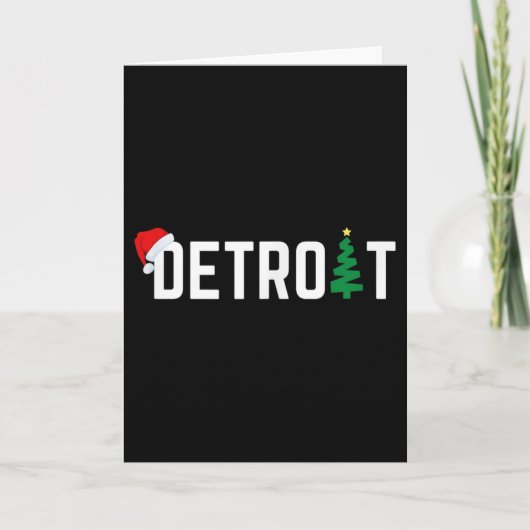 Merry Christmas Detroit Happy Holidays Michigan Sa カード (正面)