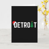 Merry Christmas Detroit Happy Holidays Michigan Sa カード (黄色い花)