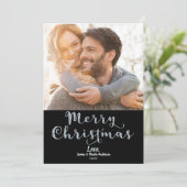 Merry Christmas Diamond Letters Glam Holiday Photo シーズンカード (スタンド正面)