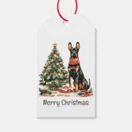 Merry Christmas Dobermann Dogs ギフトタグ