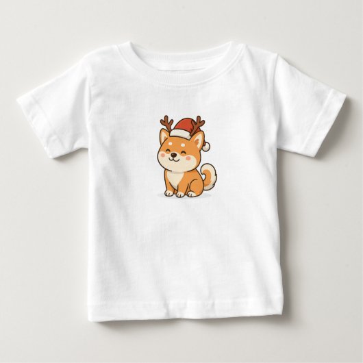 MERRY CHRISTMAS DOG AKITA INU T-Shirt ベビーTシャツ (正面)