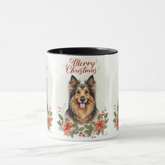 Merry Christmas Dog Cozy Holiday Mug マグカップ (中央)