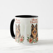 Merry Christmas Dog Cozy Holiday Mug マグカップ (正面左)