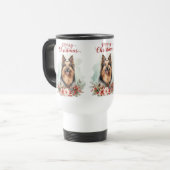 Merry Christmas Dog Cozy Holiday Travel Mug トラベルマグ (正面左)