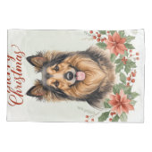 Merry Christmas Dog Cozy Winter Bedroom Bedding 枕カバー (裏面-左)