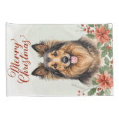 Merry Christmas Dog Cozy Winter Bedroom Bedding 枕カバー (裏面-右)