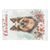 Merry Christmas Dog Cozy Winter Bedroom Bedding 枕カバー (正面左)
