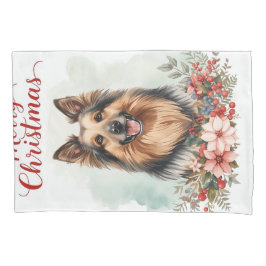 Merry Christmas Dog Cozy Winter Bedroom Bedding 枕カバー