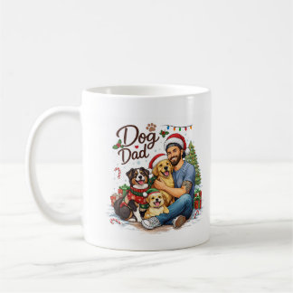 Merry Christmas Dog Dad Mug – Funny Holiday Gift f コーヒーマグカップ