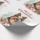 Merry Christmas Dog Festive Holiday Gift Wrapping  ラッピングペーパー (角)