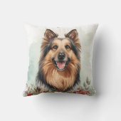 Merry Christmas Dog Festive Living Room Throw  クッション (裏面)