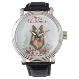 Merry Christmas Dog Holiday Gift Wrist Watch 腕時計