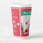 Merry Christmas Dog Mom Pet Photos Personalized カフェラテマグ (正面)