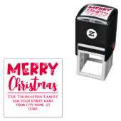 Merry Christmas, Dog Pawが#2名住所を印刷 セルフインキングスタンプ (インサイチュ)