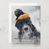 Merry Christmas Dog Photo シーズンカード (正面/裏面)