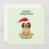 Merry Christmas dog yoga pose シーズンカード (正面/裏面)