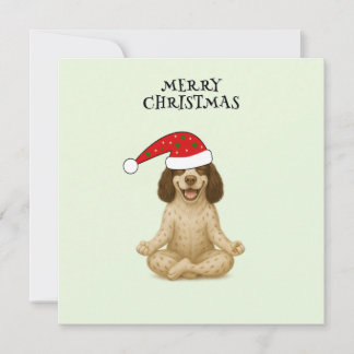 Merry Christmas dog yoga pose シーズンカード