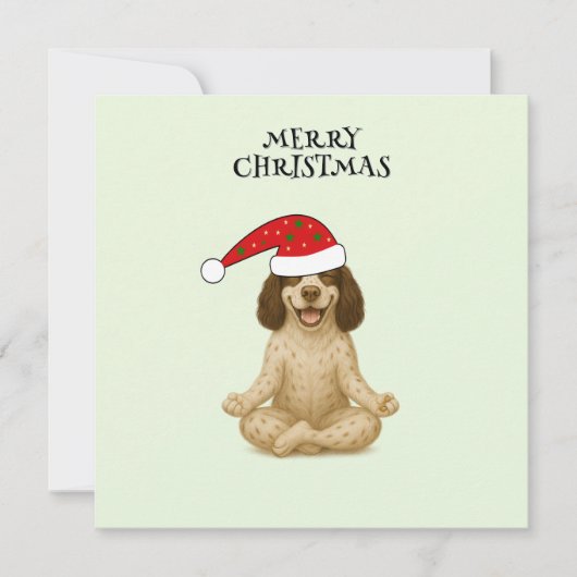 Merry Christmas dog yoga pose シーズンカード (正面)