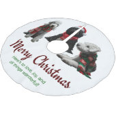 Merry Christmas Dogs ブラッシュドポリエステルツリースカート (アングル)