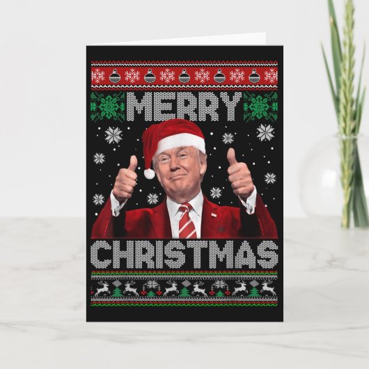 Merry Christmas Donald Trump Santa Family Xmas Ugl カード (正面)
