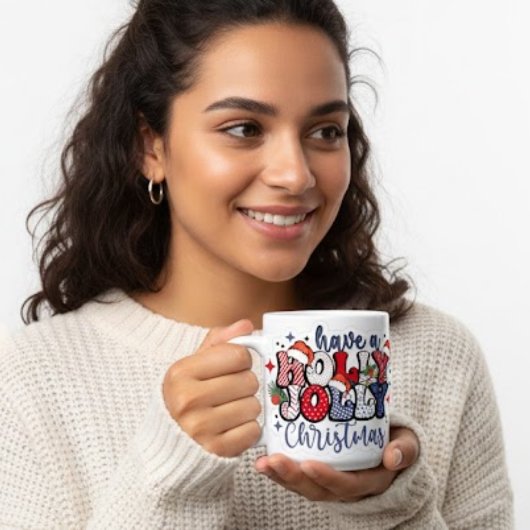 Merry Christmas Donut Design Ceramic Mug ジャンボコーヒーマグカップ