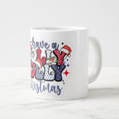 Merry Christmas Donut Design Ceramic Mug ジャンボコーヒーマグカップ (正面右)