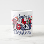 Merry Christmas Donut Design Ceramic Mug ジャンボコーヒーマグカップ (正面)