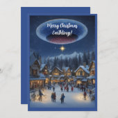 Merry Christmas Earthlings funny alien christmas シーズンカード (正面/裏面)