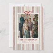 Merry Christmas Elegant Bow Photo Holiday Card シーズンカード (正面)