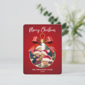 Merry Christmas Elegant One Photo ornament frame シーズンカード (スタンド正面)