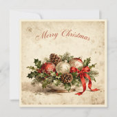 Merry Christmas-Elegant Rustic Simple Typography  シーズンカード (正面)