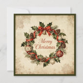 Merry Christmas-Elegant Rustic Simple Typography  シーズンカード (正面)