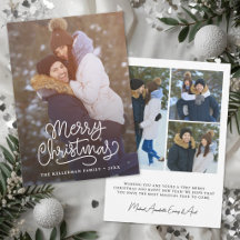 Merry Christmas Elegant Script Minimal Photo