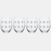 Merry Christmas Elegant Snowflake Holiday Winter ステムなしワイングラス (左)