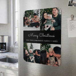 Merry Christmas Elegant White Script 4 Photo マグネット