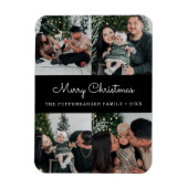 Merry Christmas Elegant White Script 4 Photo マグネット (縦)